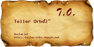 Teller Orbó névjegykártya